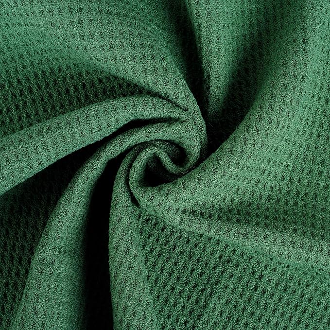 Mile High Life Tri-fold Golf Towel | 16" X 24" | Premium Microfiber Fabric | Waffle Pattern | with Heavy Duty Carabiner Clip | for Men and Women (2 Pack Green)