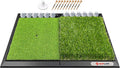 SAPLIZE Foldable Heavy-Duty Golf Hitting Mat with 10mm EVA Backing for Indoor/Outdoor Swing & Chipping, Golf Accessories & Gift for Men & Women